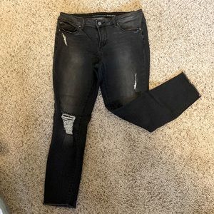 Articles of Society distressed wash black jeans.